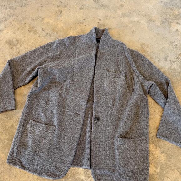 J. Crew Women's Grey Wool Blend Blazer - Size L - Picture 1 of 6